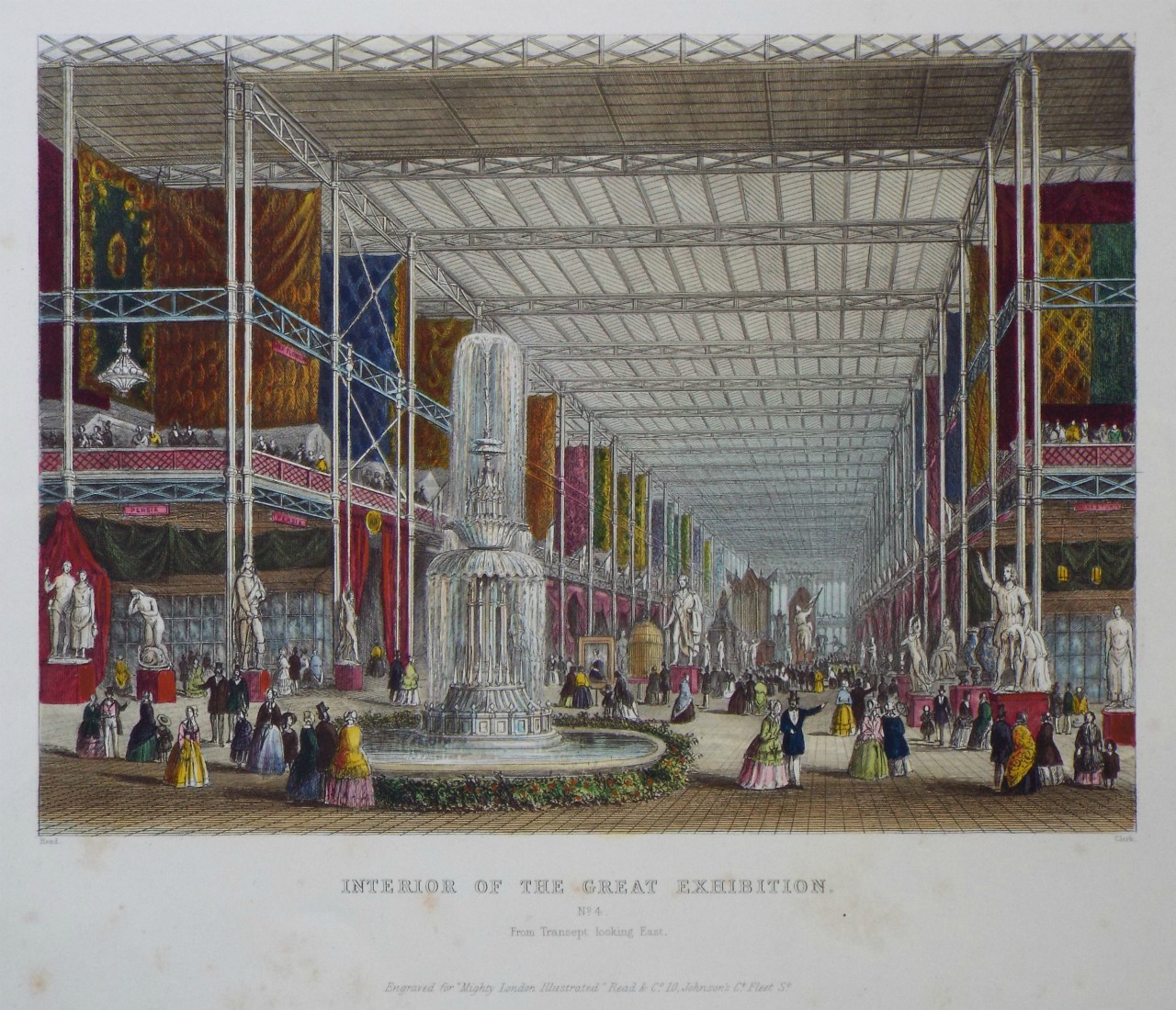 Print - Interior of the Great Exhibition. No.4. From Transept looking East. - 