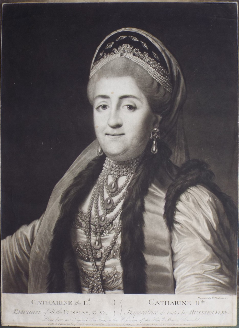 Mezzotint - Catherine the IId. Empress of all the Russians, &c. &c. - Dickinson