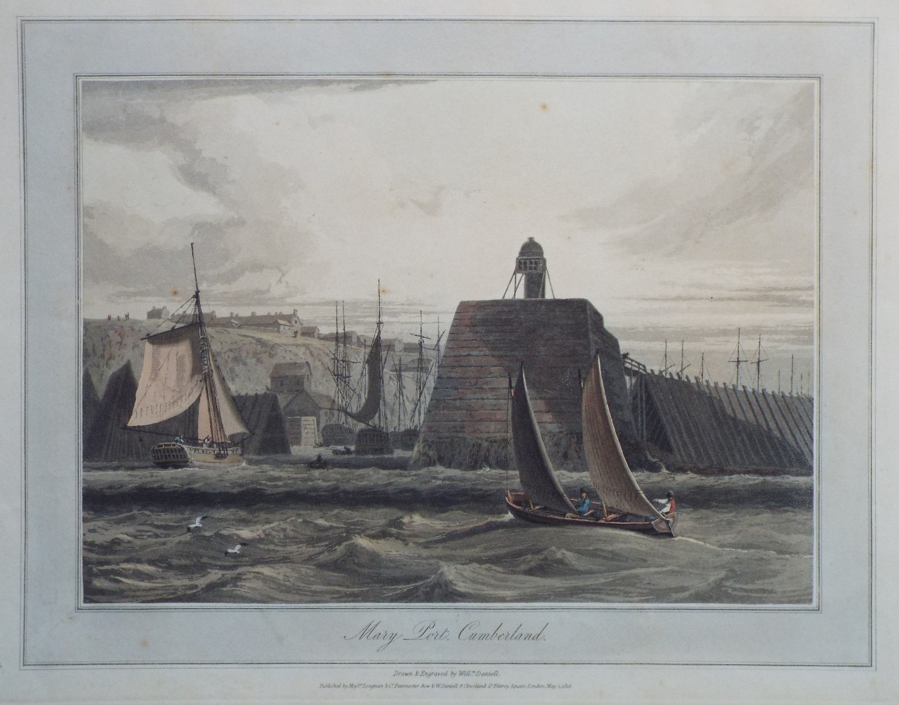 Aquatint - Mary Port, Cumberland. - Daniell