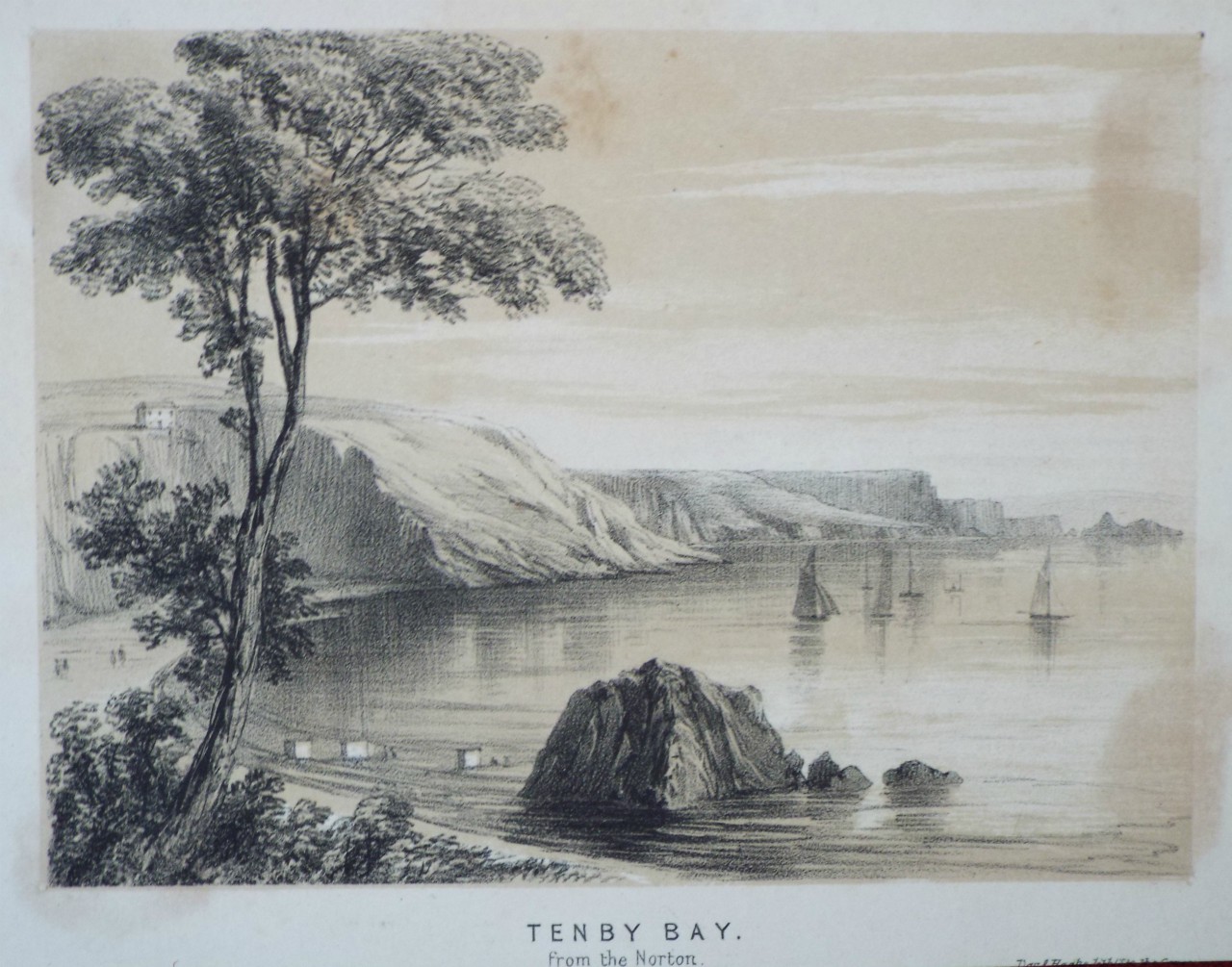 Lithograph - Tenby Bay, from the Norton.