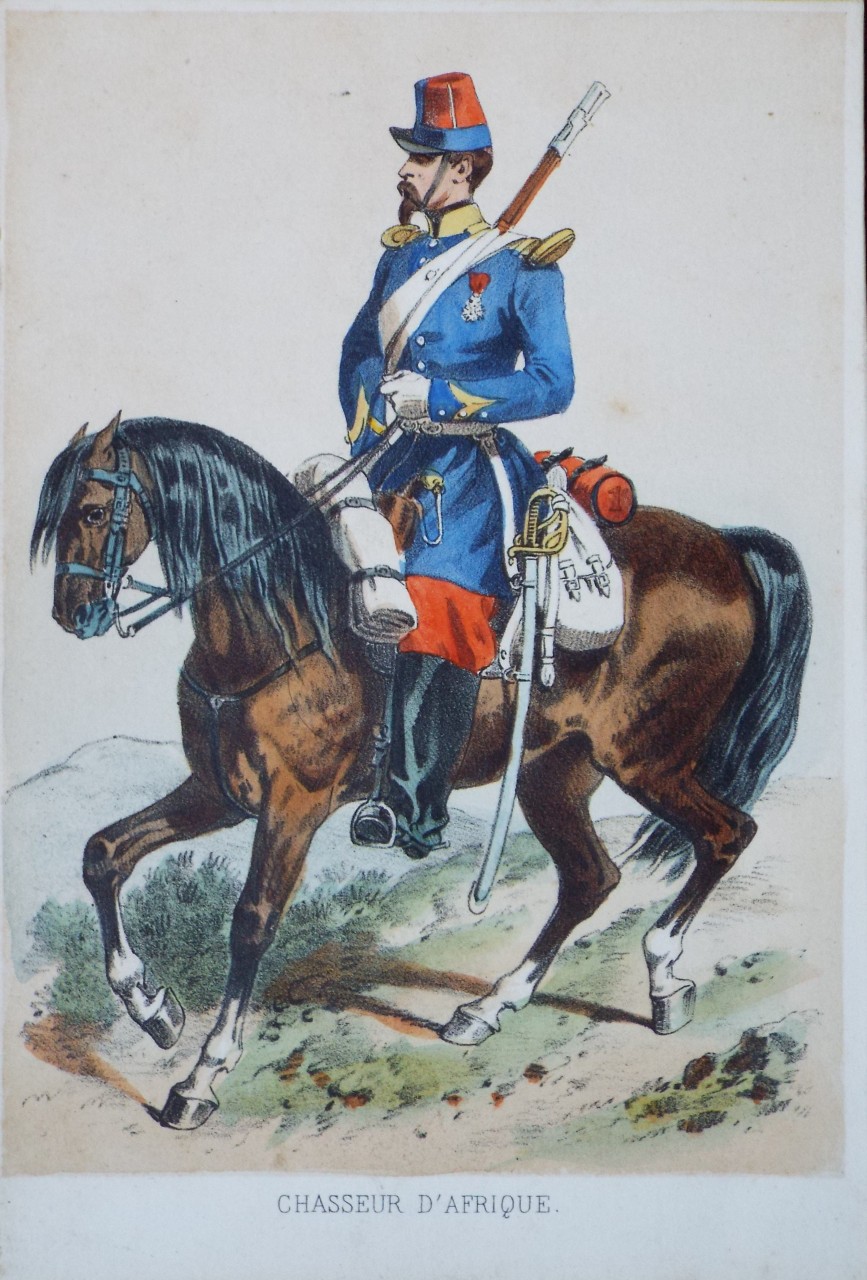 Lithograph - Chasseur d'Afrique.