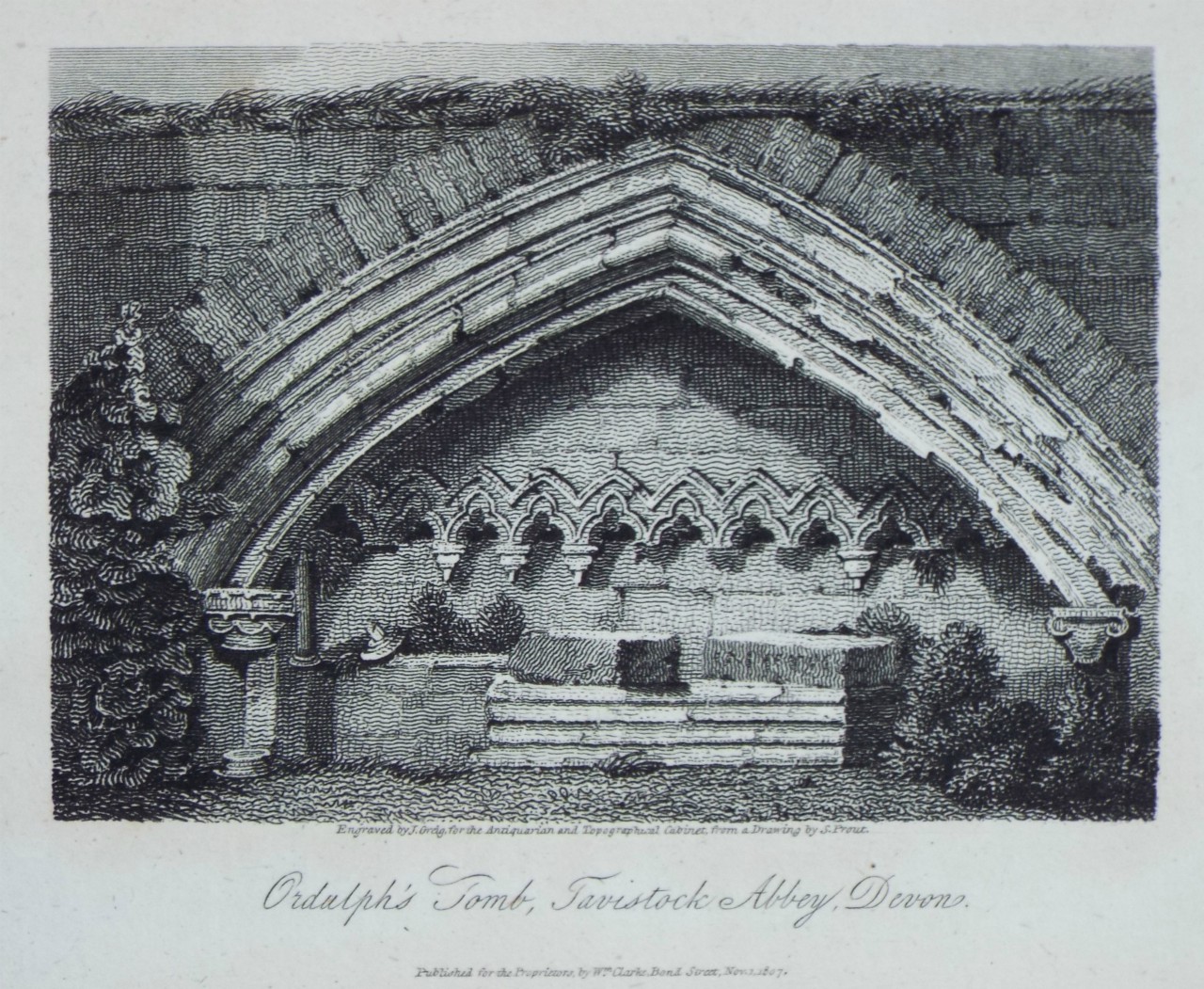 Print - Ordulph's Tomb, Tavistock, Devon. - Greig