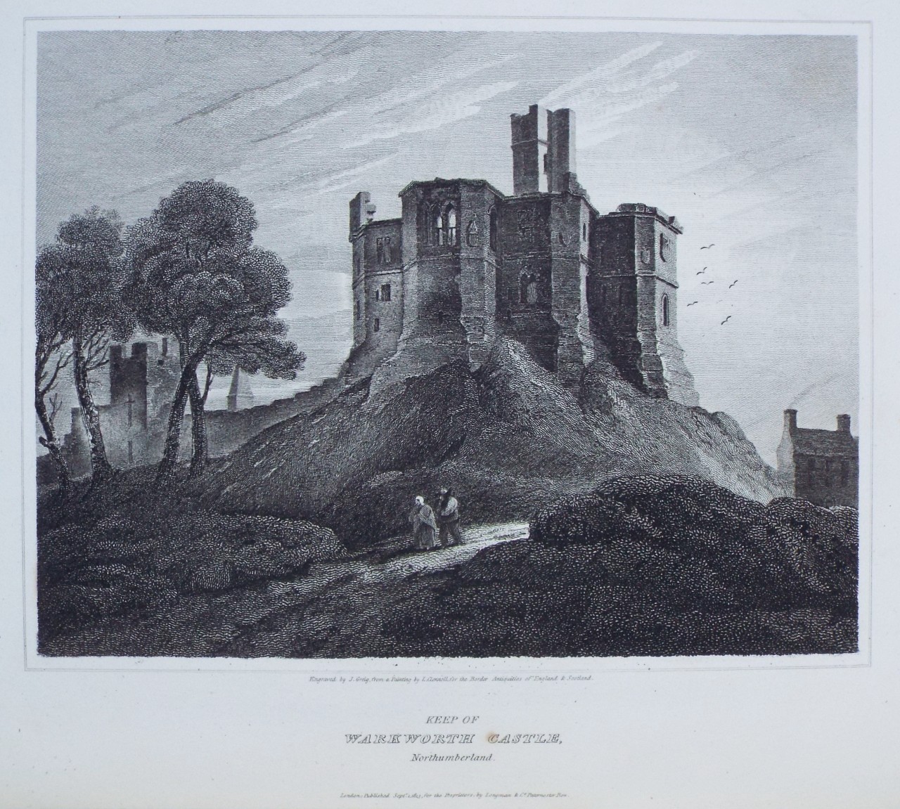 Print - Keep of Warkworth Castle, Northumberland. - Greig
