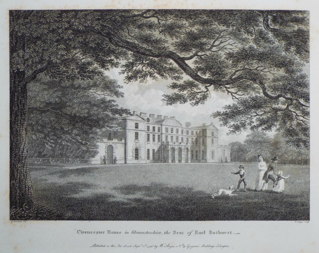 Print - Cirencester House in Gloucestershire, the Seat of Earl Bathurst. - Angus