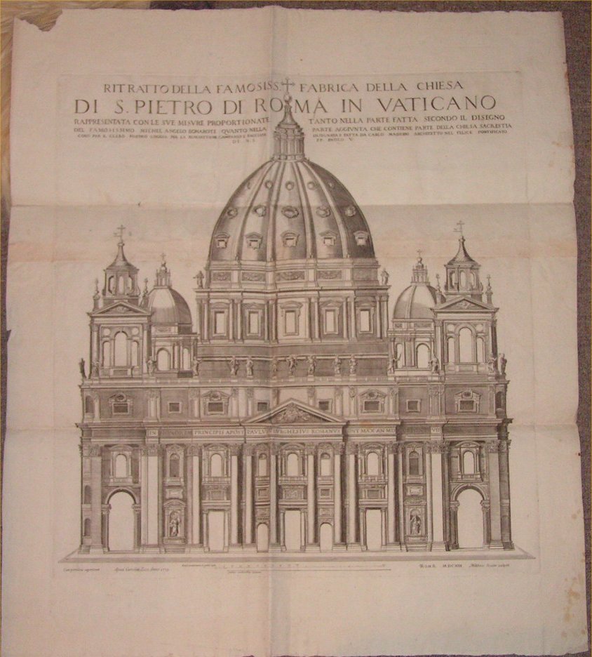 Print - Ritratto Della Famosiss. Fabrica della Chiesa Di S.Pietro di Roma in Vaticano - Greuter