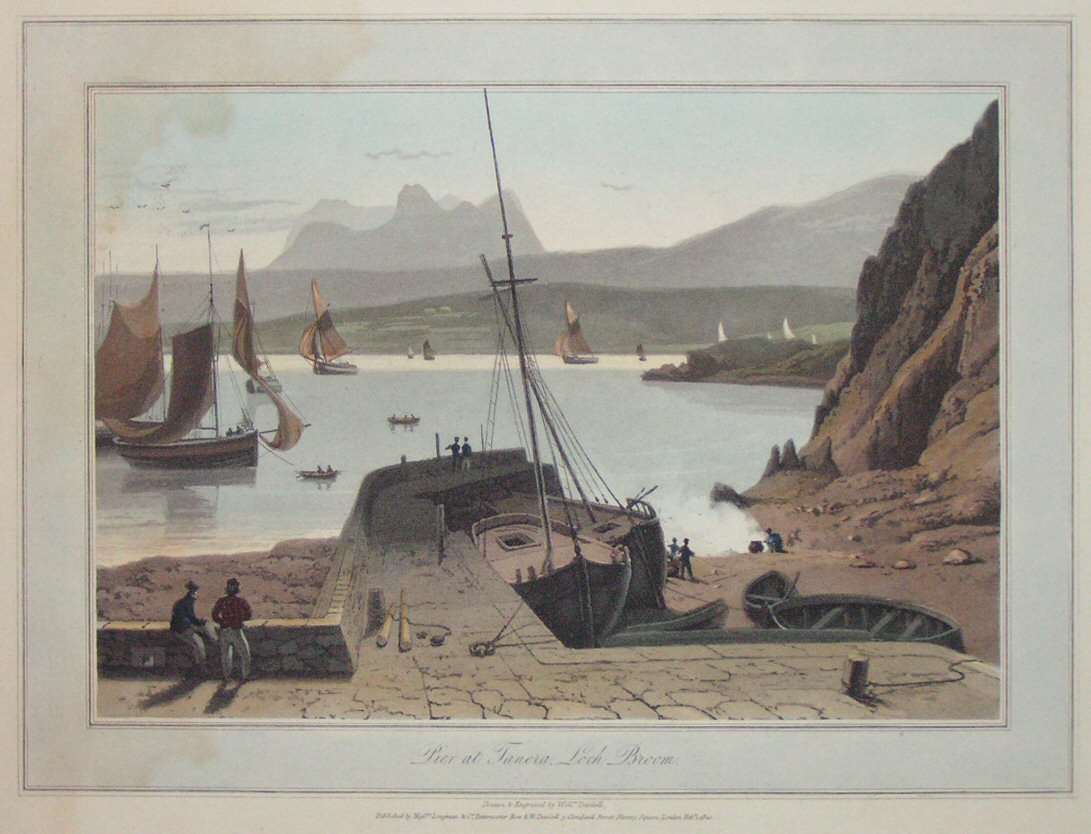 Aquatint - Pier at Tanera, Loch Broom - Daniell