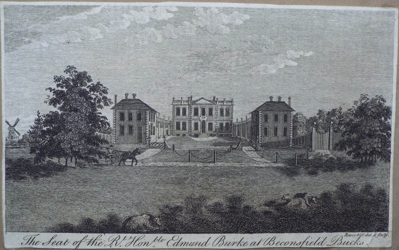 Print - The Seat of the Rt. Honble. Edmund Burke at Beaconsfield Bucks. - 