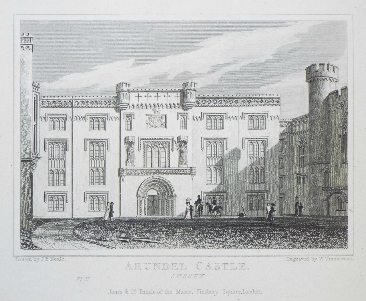 Print - Arundel Castle, Sussex Pl. II. - Tombleson