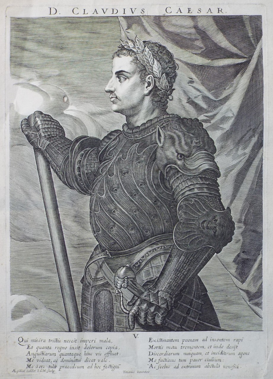 Print - D. Claudius Caesar. - Sadeler