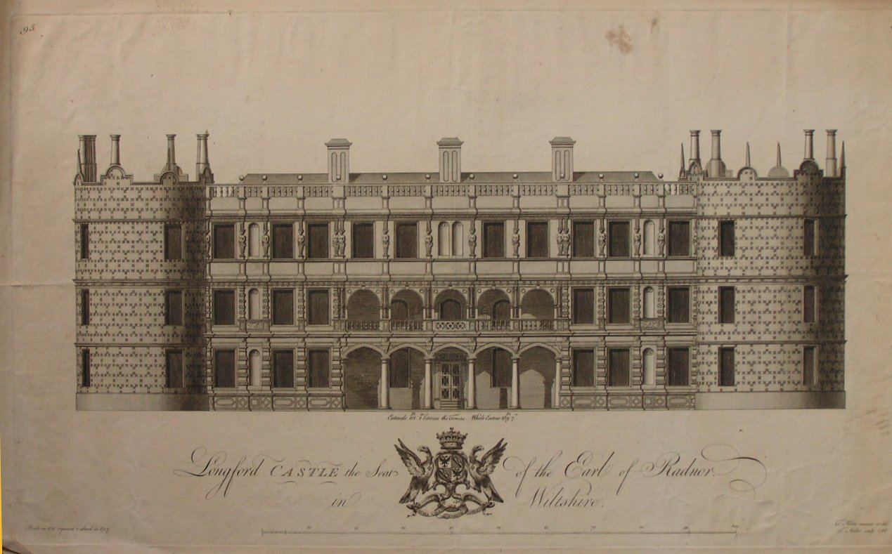Print - Longford Castle the Seat of the Earl of Radnor. in Wiltshire. - Miller