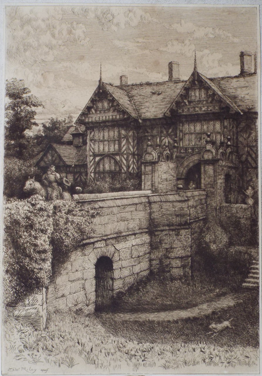 Etching - Speke Hall Manor House - Riley