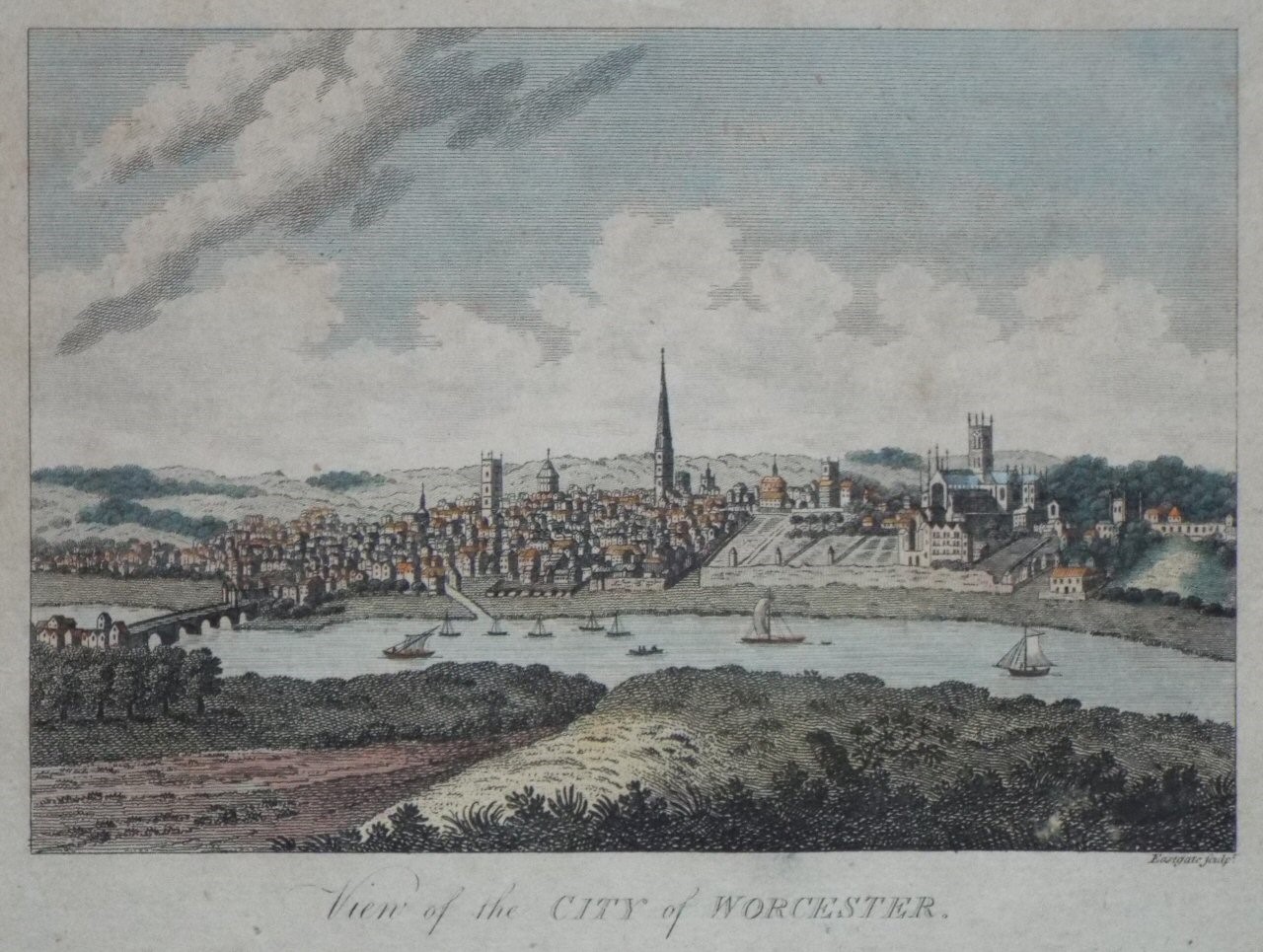 Print - View of the City of Worcester. - 