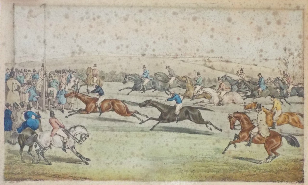 Aquatint - Aylesbury Grand Steeple Chase February 9th 1866 Coming In - Bentley