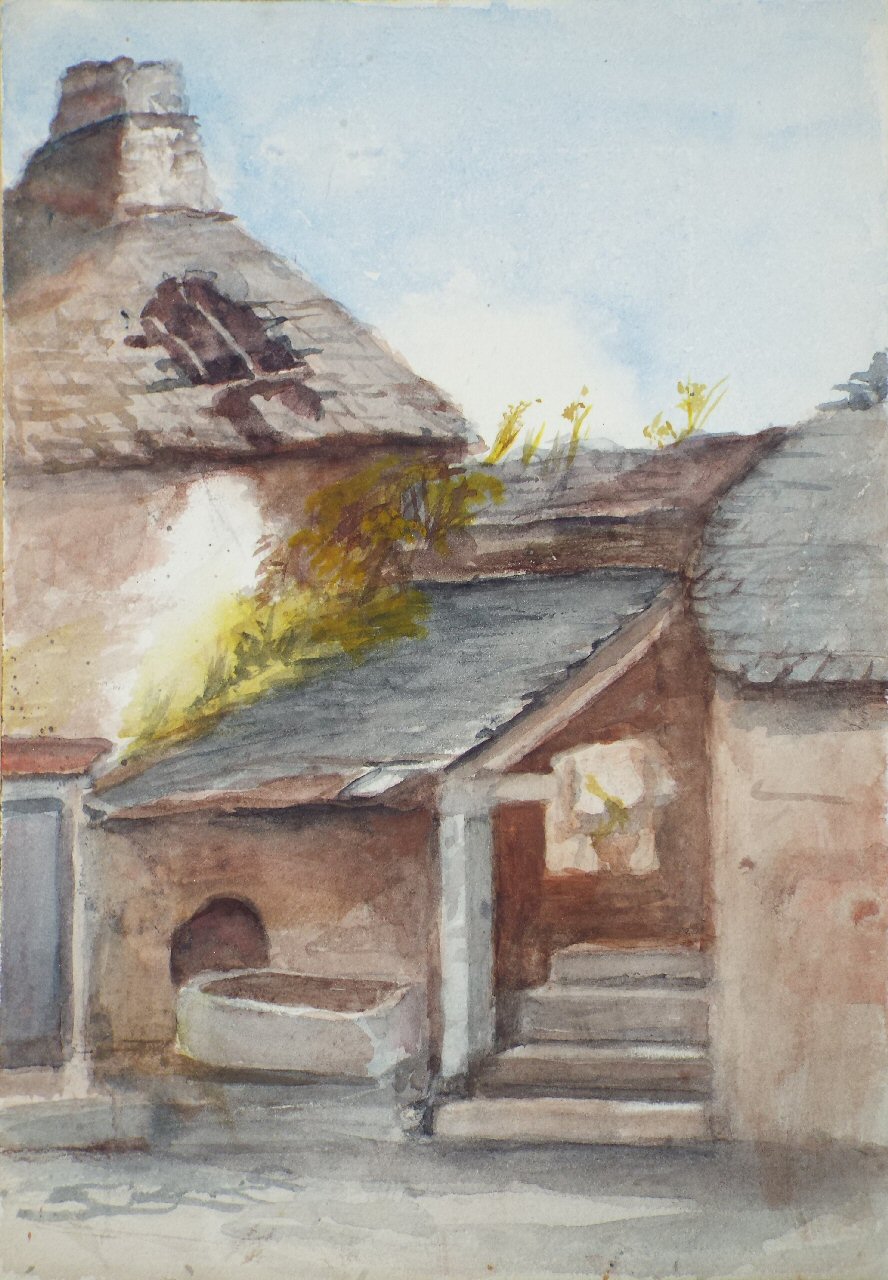 Watercolour - (Cottage with damaged roof)