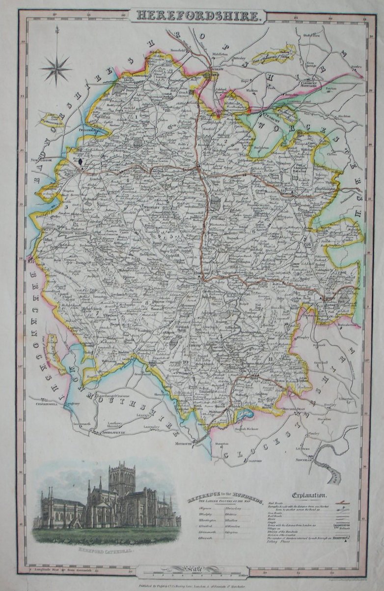 Map of Herefordshire - Pigot