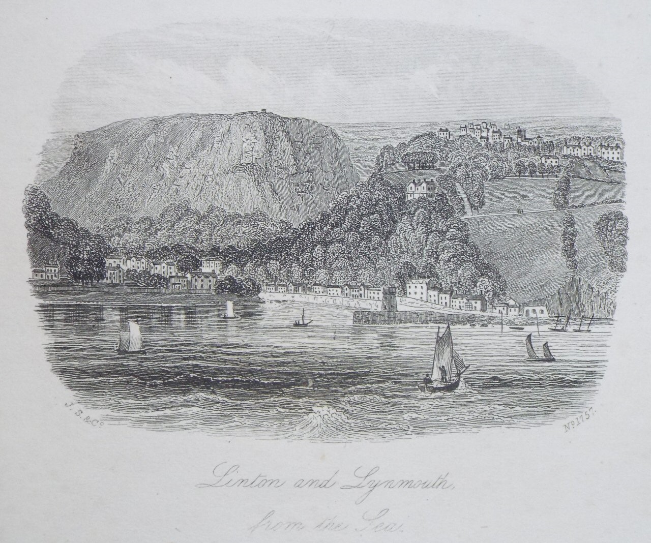 Steel Vignette - Linton & Lynmouth, from the Sea. - J