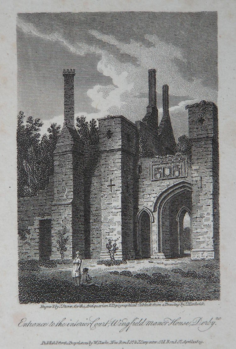 Print - Entrance to the Interior Court, Wingfield Manor House, Derby. - Storer