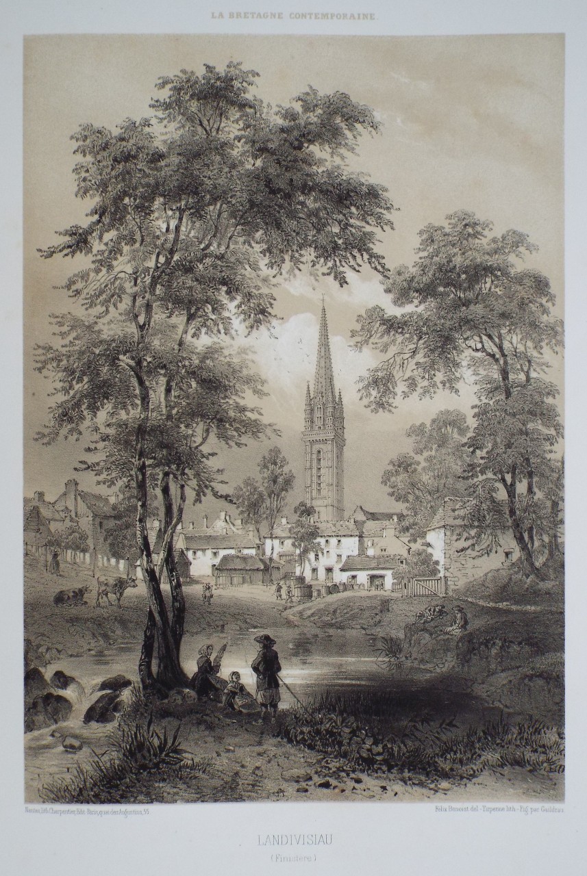 Lithograph - Landivisiau. (Finistere) - 