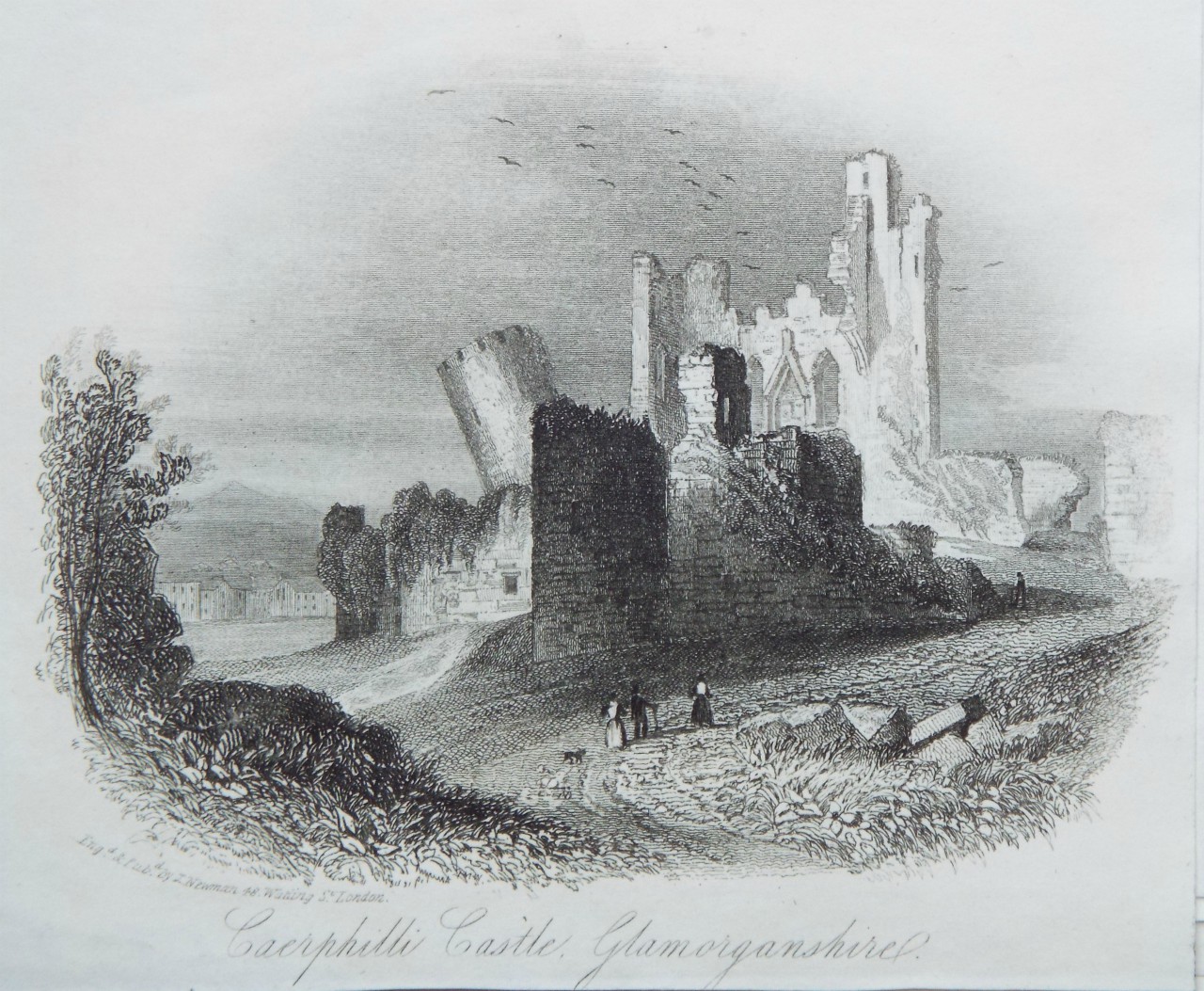 Steel Vignette - Caerphilli Castle, Glamorganshire. - J