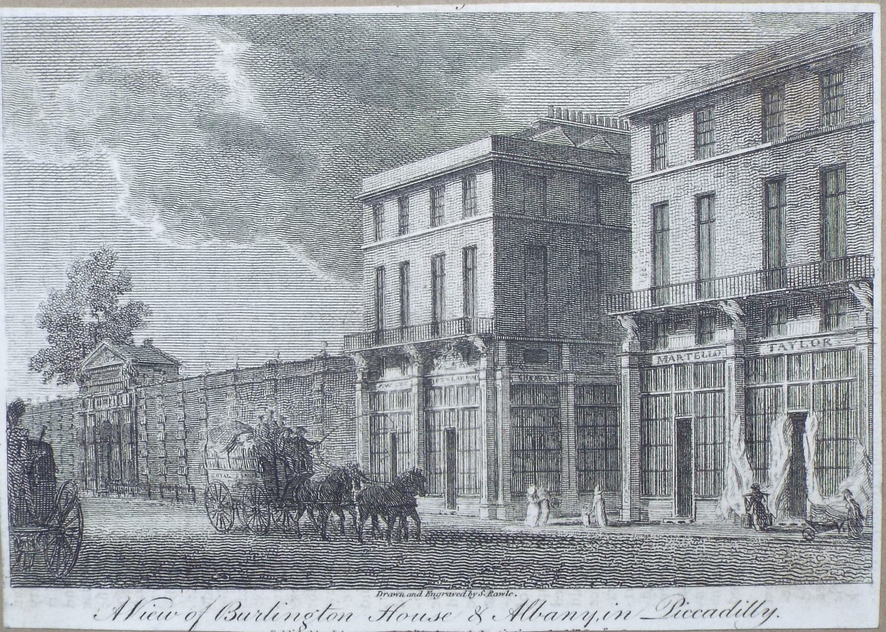 Print - A View of Burlington House & Albany, in Piccadilly.