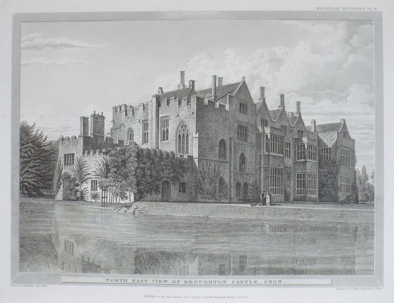 Print - North East View of Broughton Castle, Oxon. - Skelton
