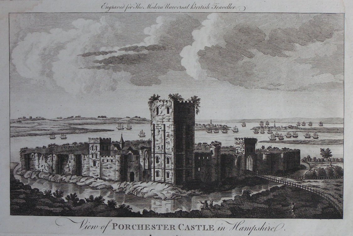 Print - View of Porchester Castle in Hampshire