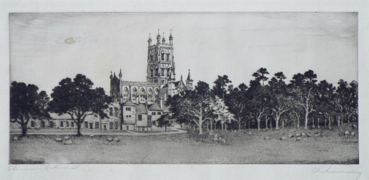 Etching - Gloucester Cathedral