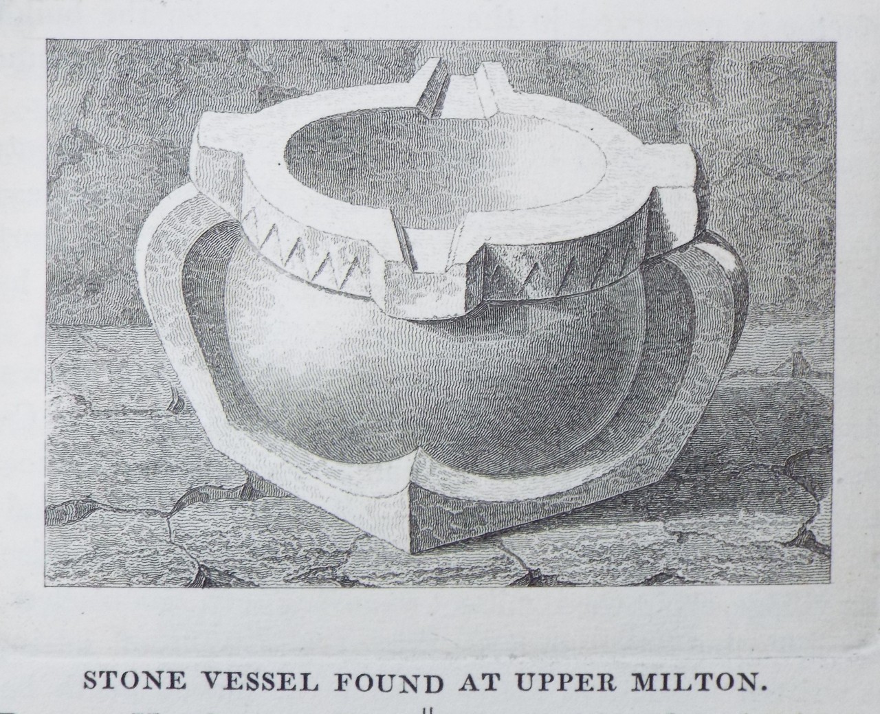 Print - Stone Vessel found at Upper Milton.