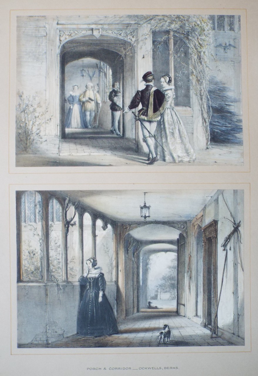 Lithograph - Porch & Corridor, Ockwells, Berks. - Nash