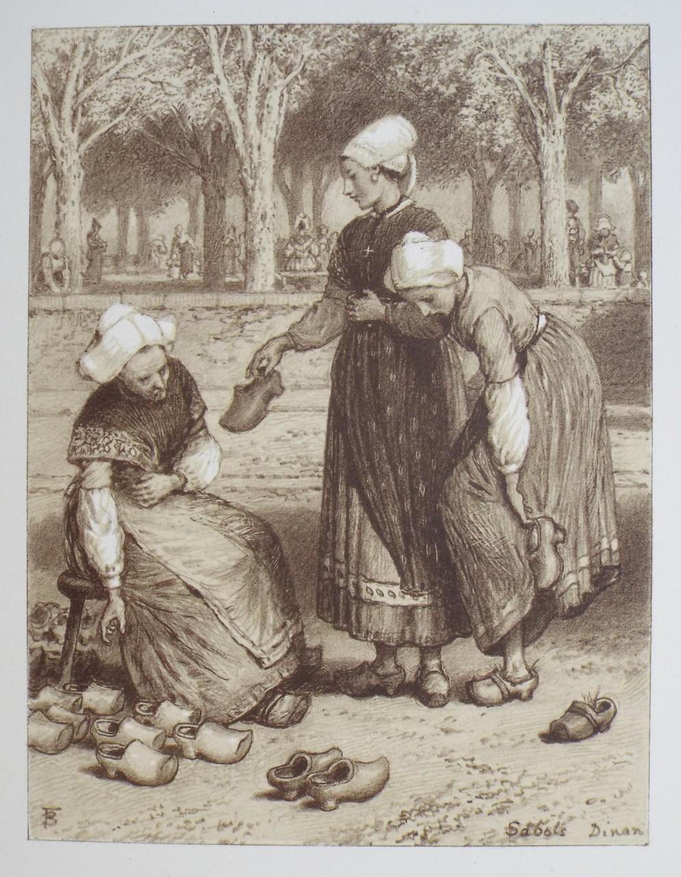 Lithograph - A Sabot Stall. Dinan. - Foster