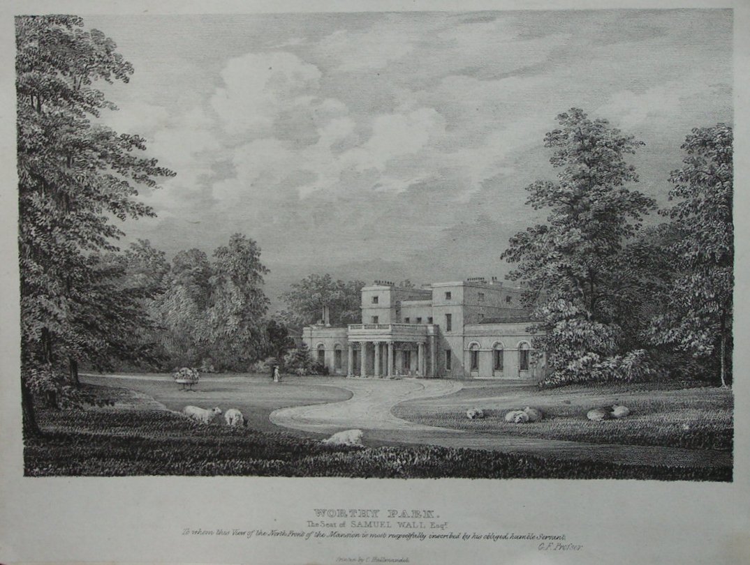 Lithograph - Worthy Park. The Seat of Samuel Wall Esqr.