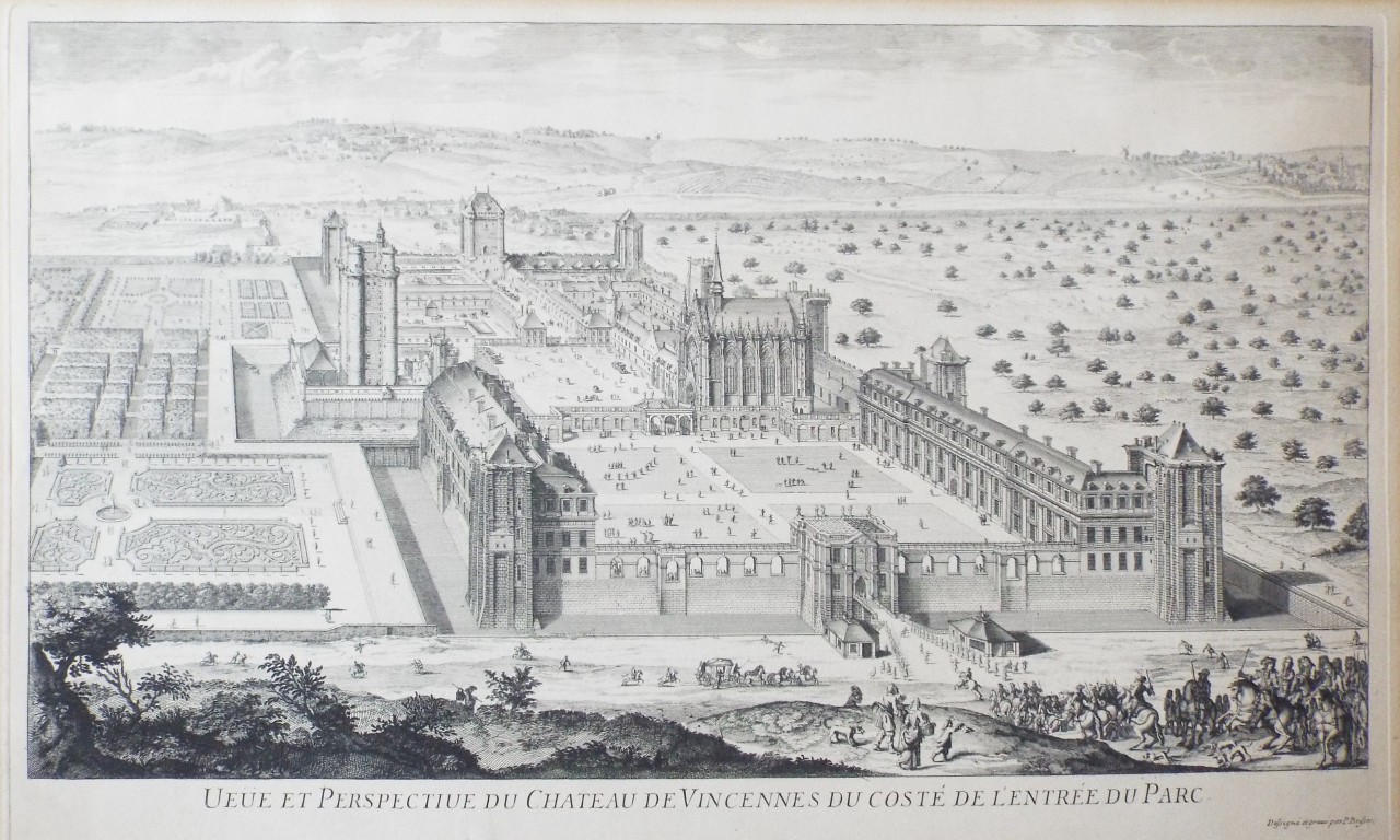 Print - Veue et Perspective du Chateau de Vincennes du Coste de l'Entree du Parc - Brissart