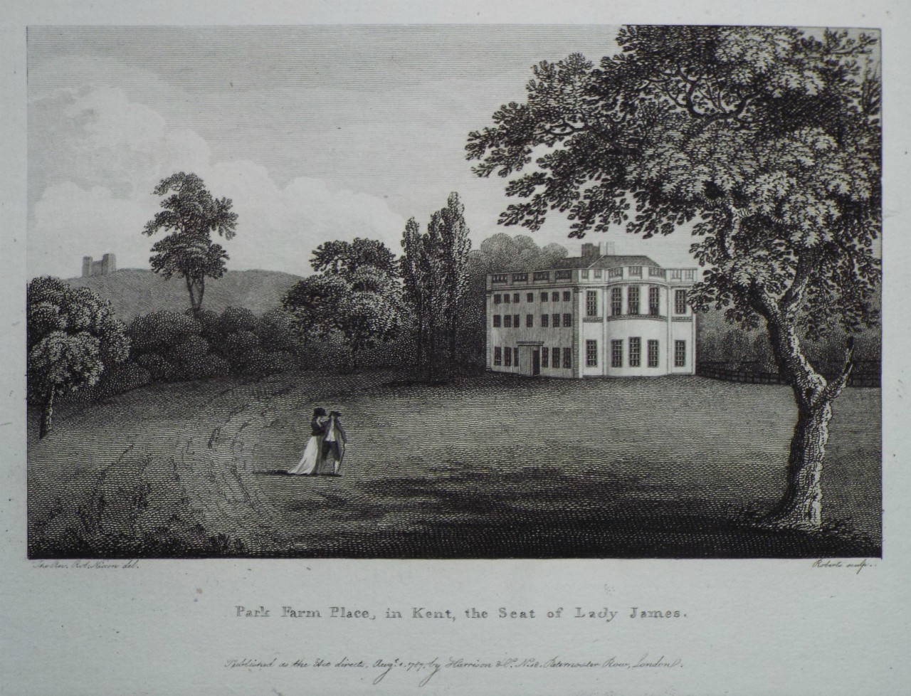 Print - Park Farm Place, in Kent, the Seat of Lady James. - 