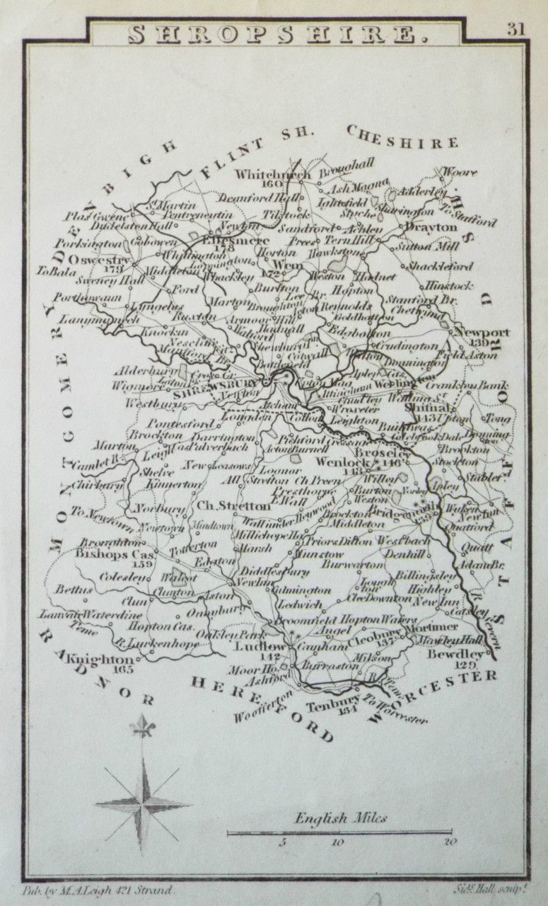 Map of Shropshire - Leigh