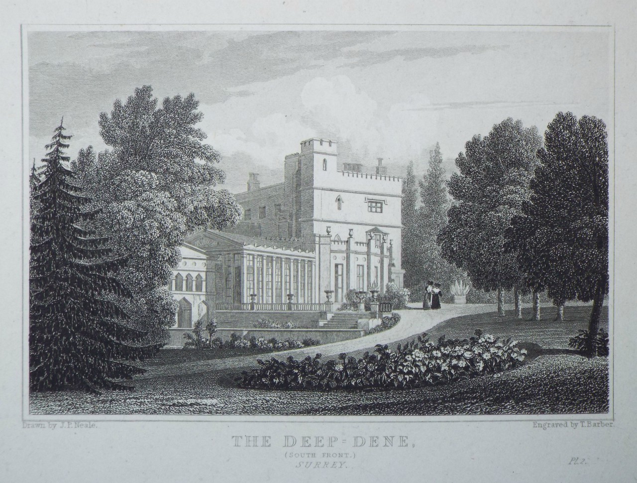 Print - The Deep-Dene, (South Front,) Surrey. - Barber