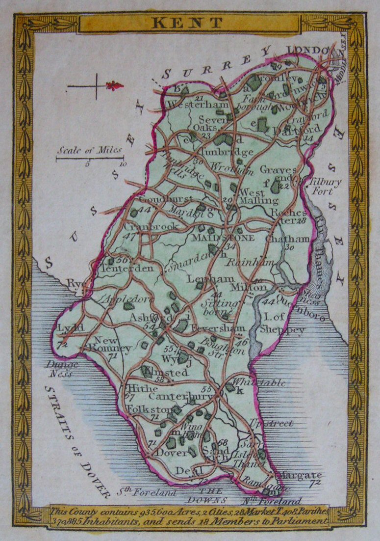 Map of Kent - Hodgson