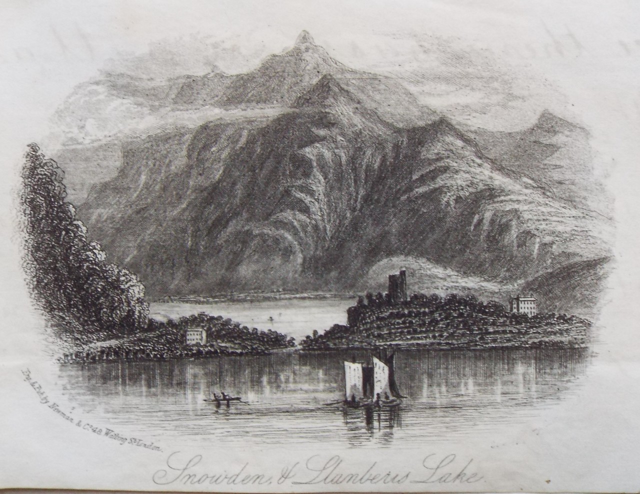 Steel Vignette - Snowdon & Llanberis Lake. - Newman