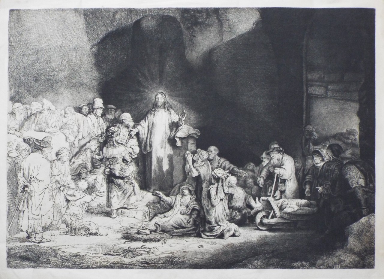 Etching - Christ Preaching - The Hundred Guilder Print