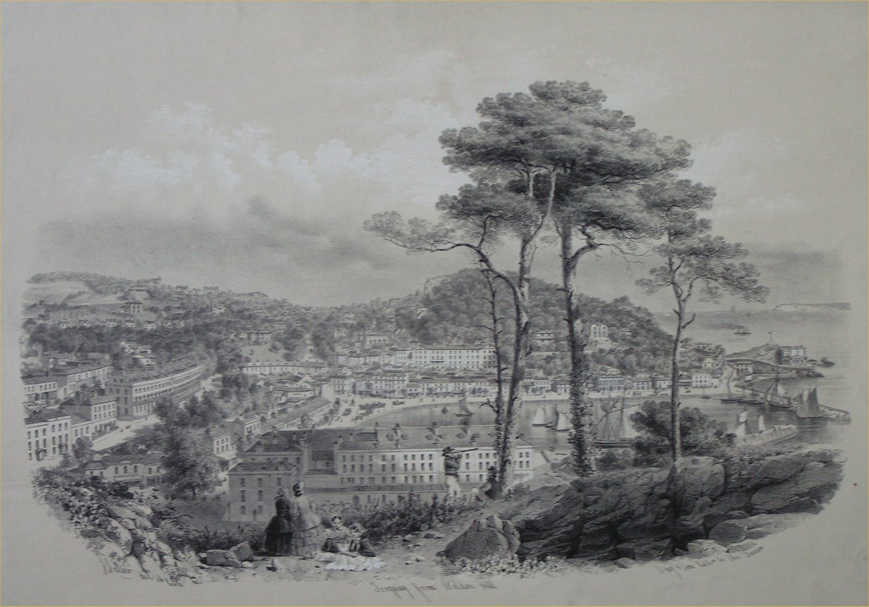 Lithograph - Torquay, from Waldron Hill - Salter