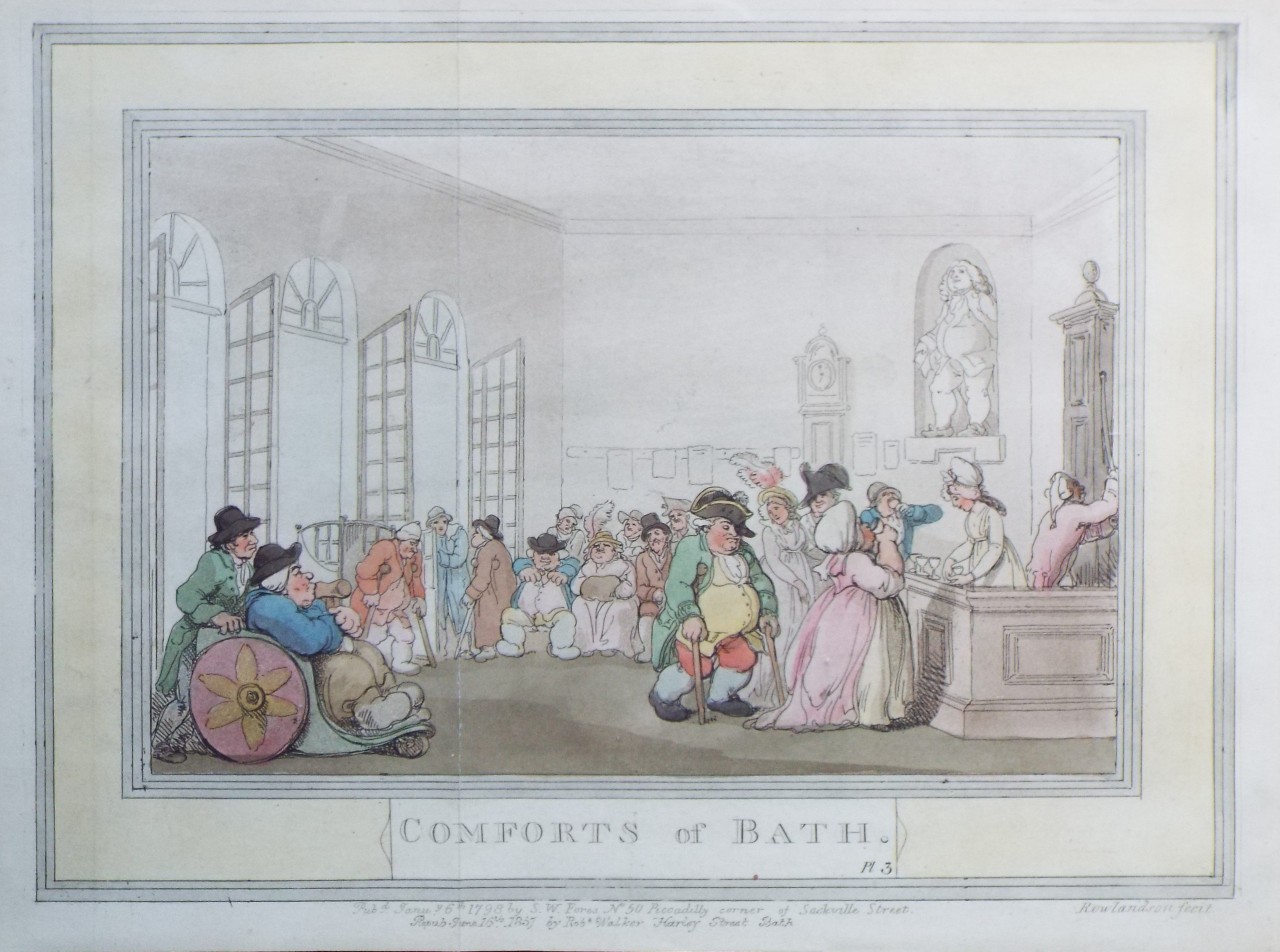 Aquatint - Comforts of Bath. Pl 3. - Rowlandson