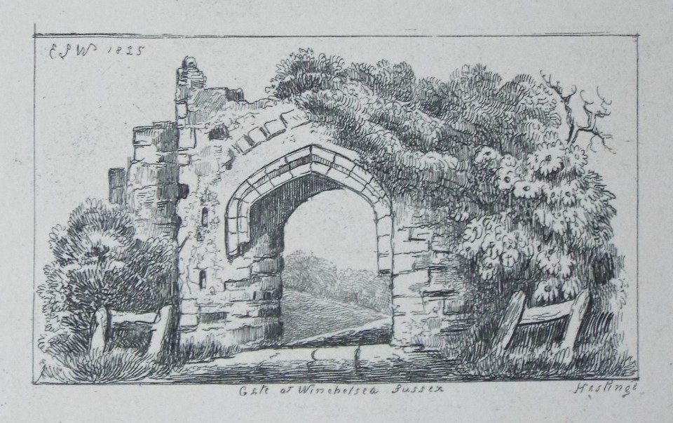 Etching - Gate at Winchelsea Sussex - Wilkinson