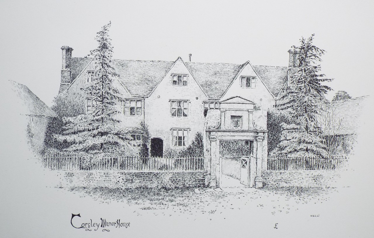 Lithograph - Corsley Manor House