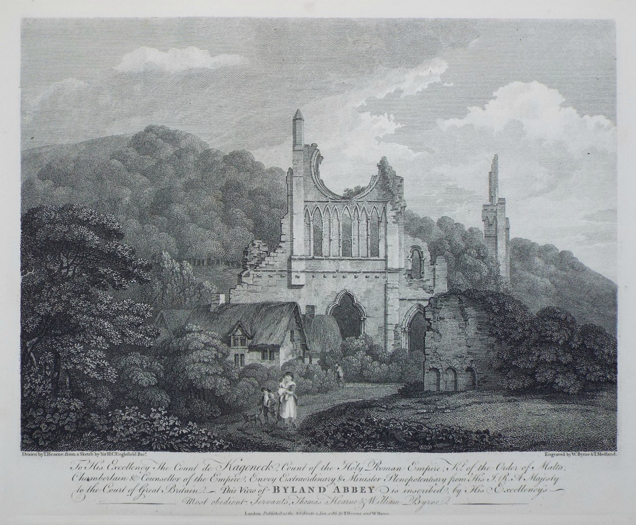 Print - Byland Abbey - Byrne