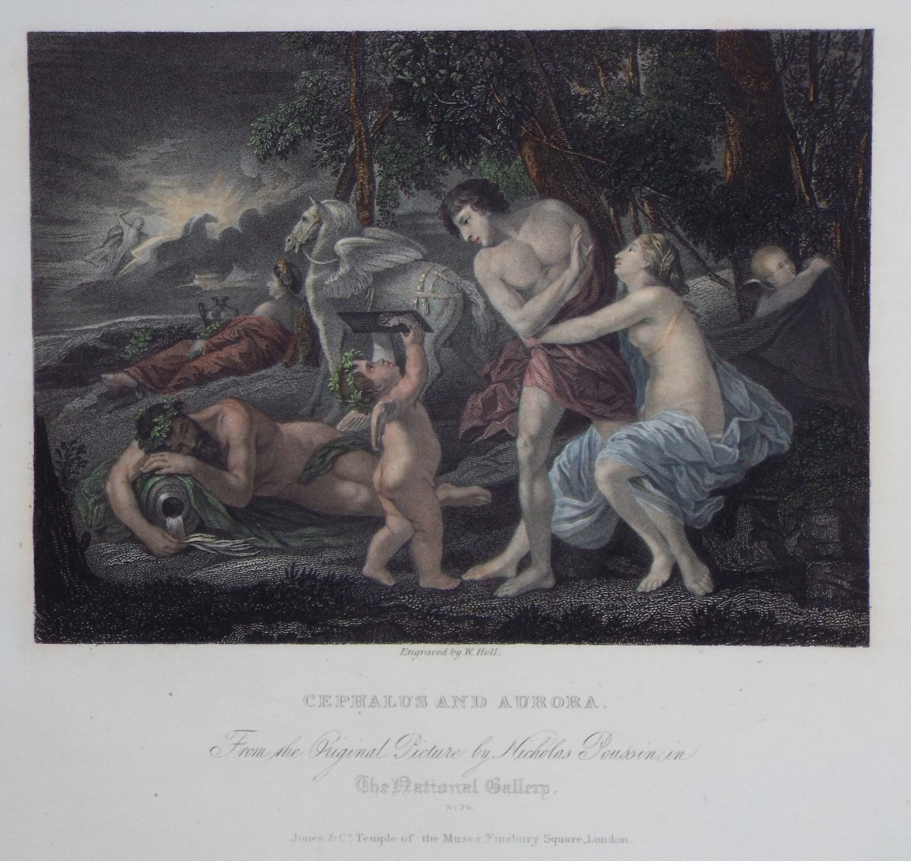 Print - Cephalus and Aurora. From the Original Picture by Nicholas Poussin, in the National Galler. - Holl