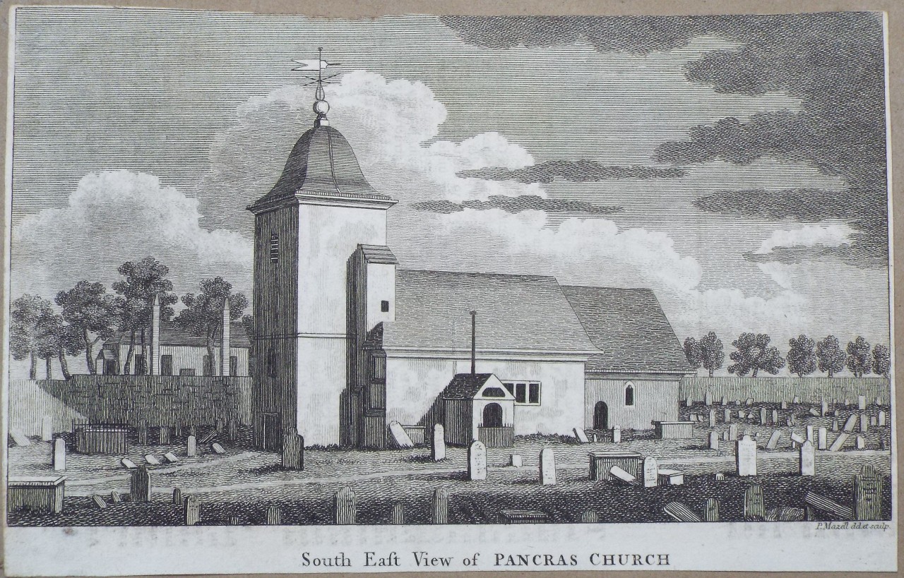 Print - South East View of Pancras Church - Mazell