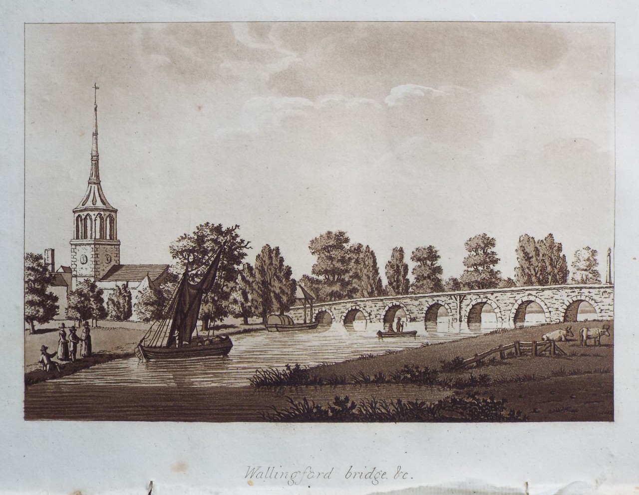 Aquatint - Wallingford bridge, &c. - Ireland