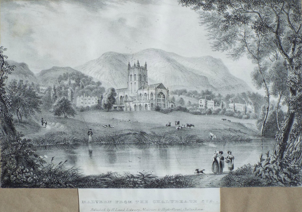 Lithograph - Malvern from the Chalybeate Spa.