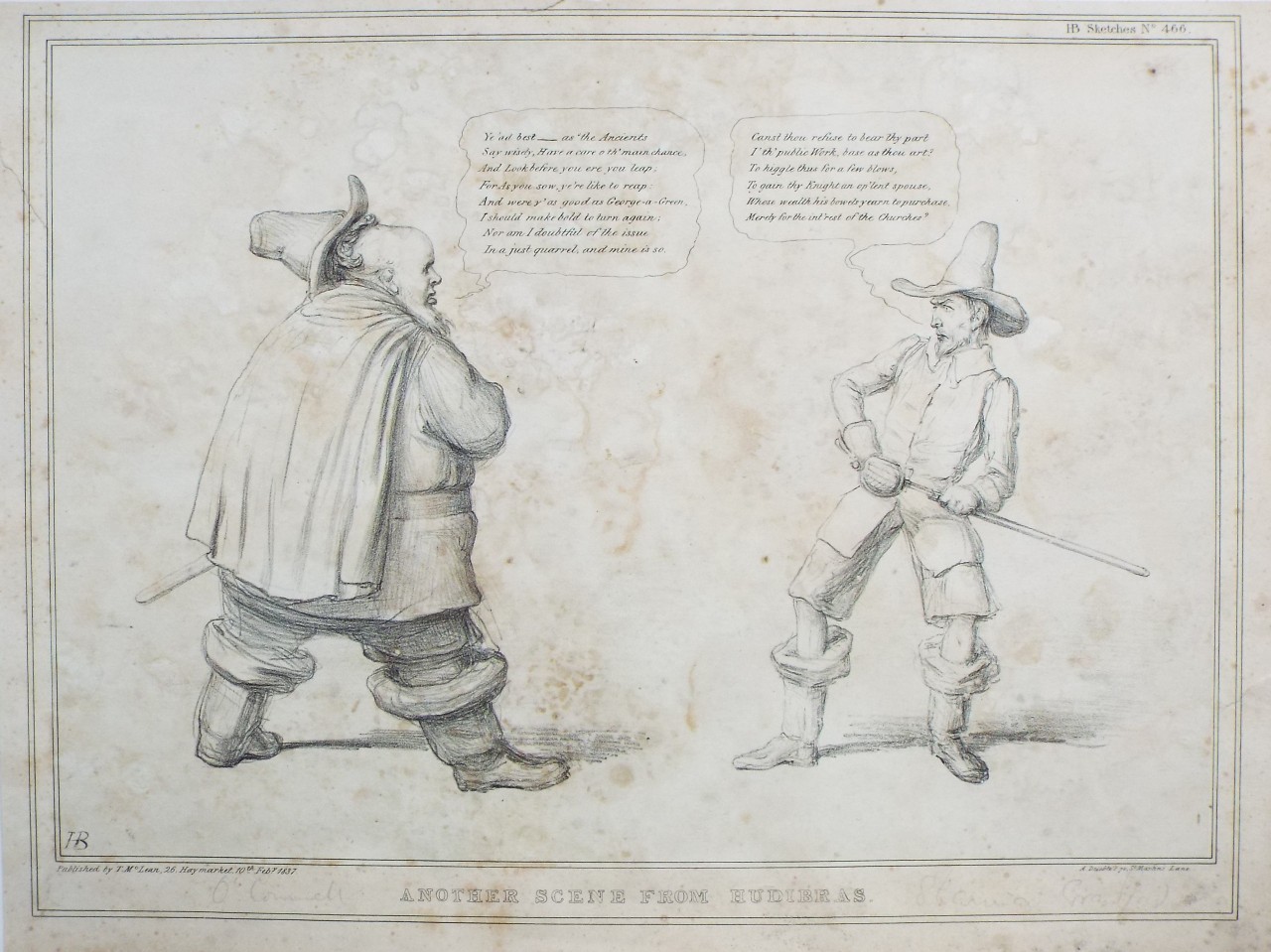 Lithograph - 466: Another Scene from Hudibras.