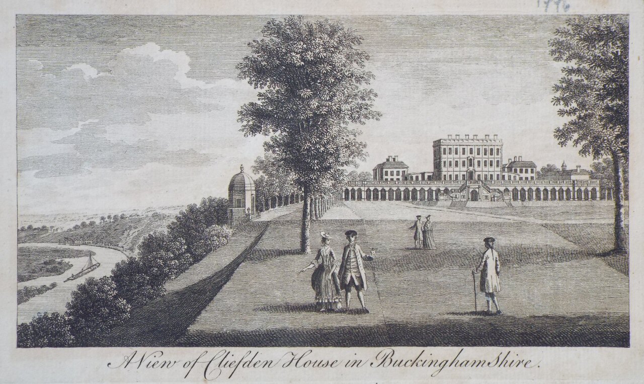 Print - A View of Cliefden House in Buckinghamshire.