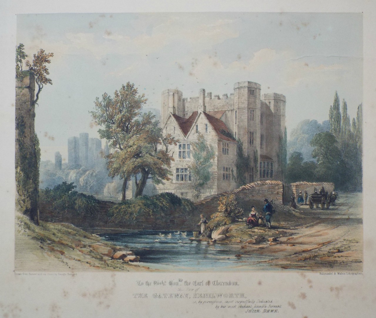 Lithograph - The Gateway, Kenilworth. - Barnard